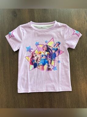 NWOT Girls 4/5T K-pop Demon Hunters Girls' Pink Graphic Star Character Tee